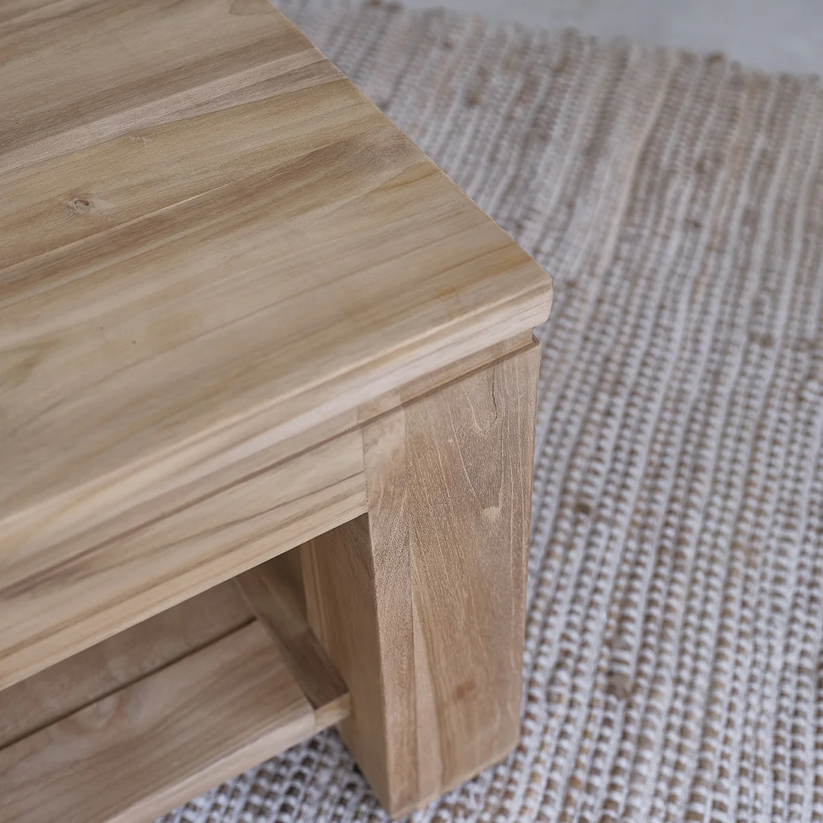 Table basse en teck massif 100 cm - Image 4