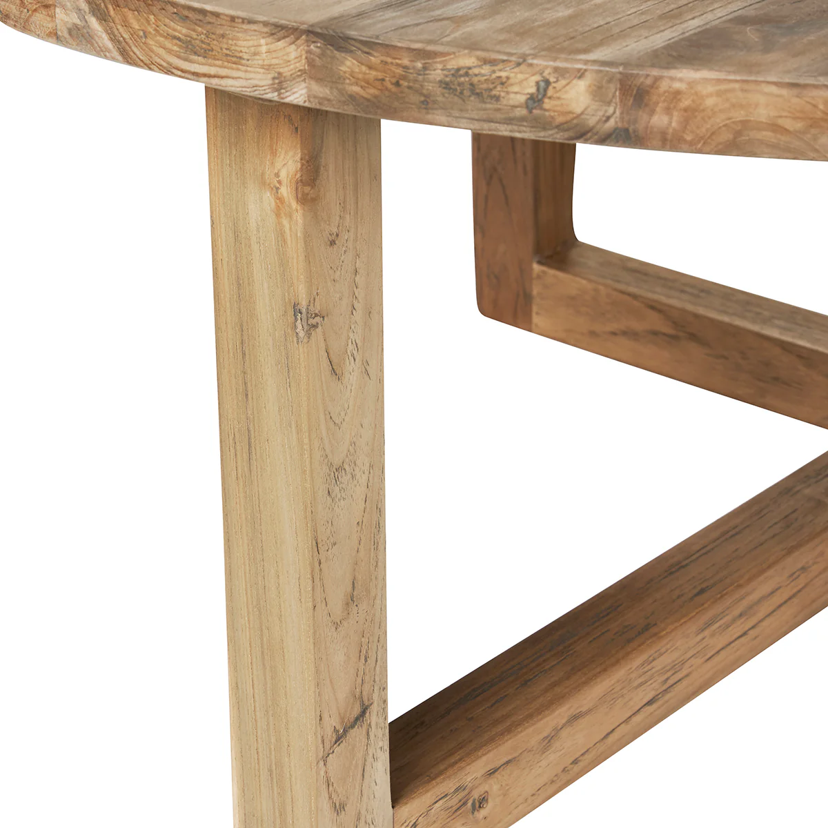 Table basse en teck massif recyclé Ø 100 cm - Image 4