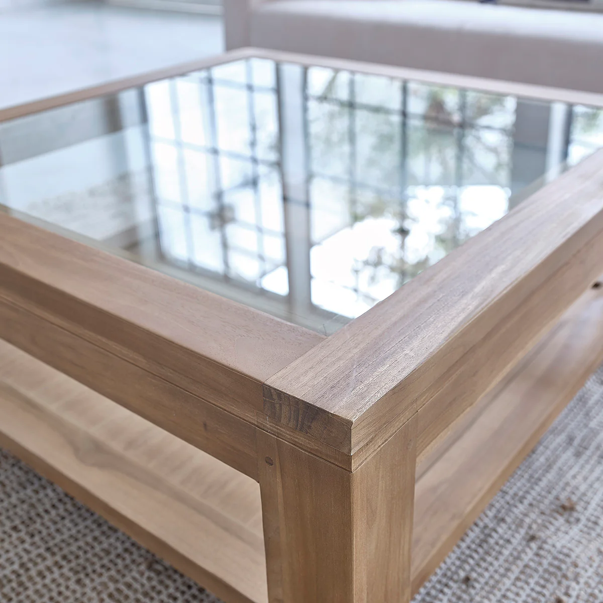 Table basse en teck massif 100 cm - Image 5