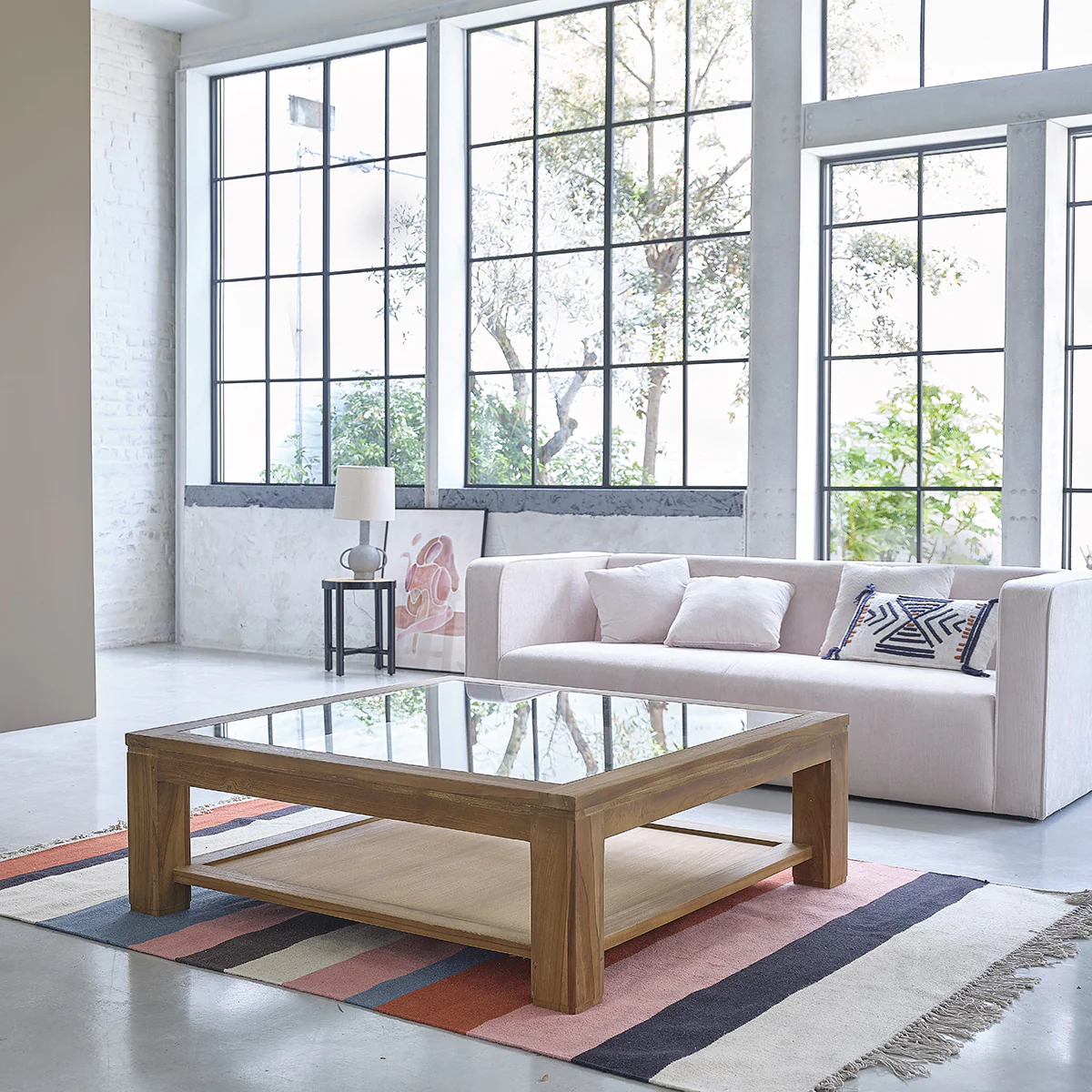 Table basse en teck massif 120 cm - Image 3