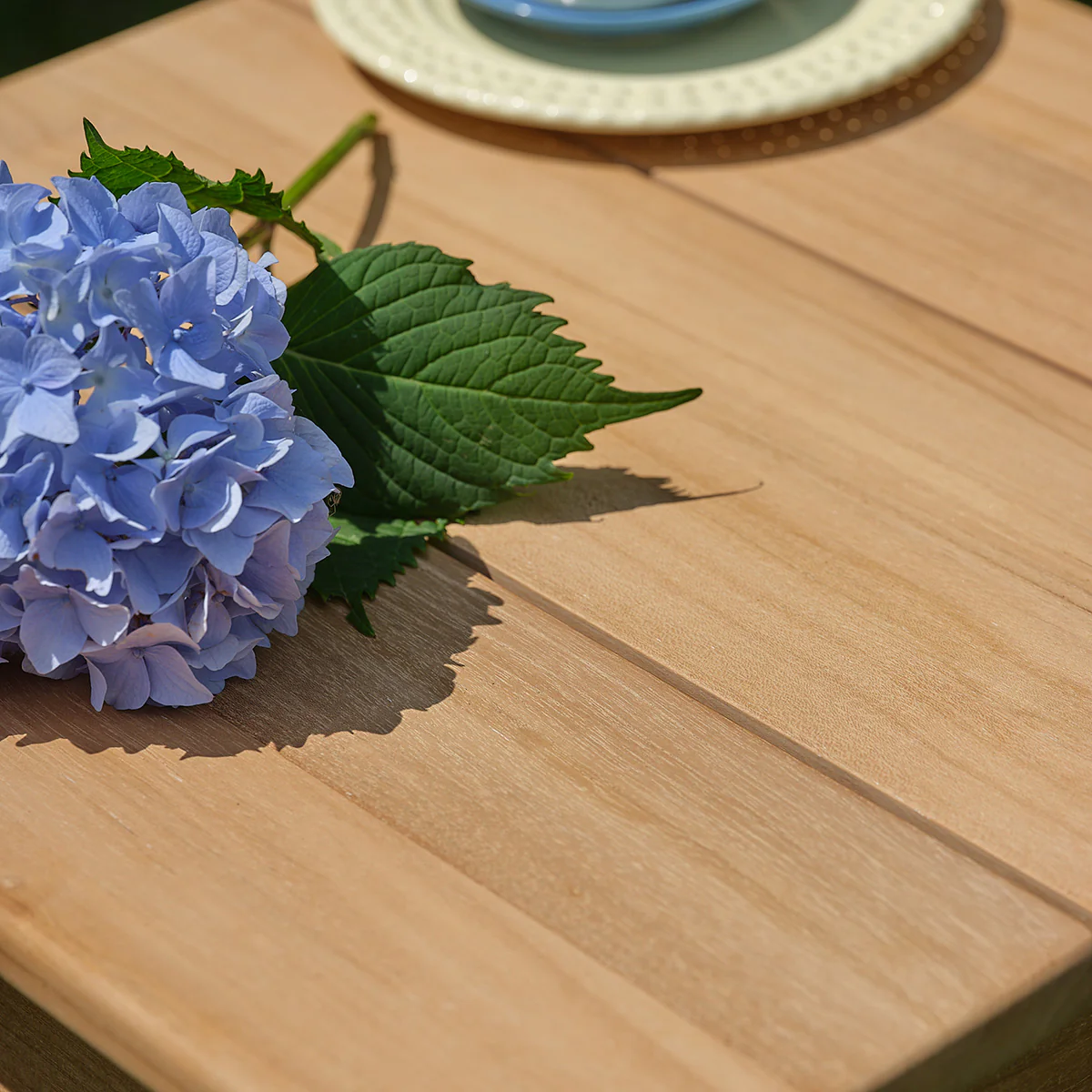 Table d'appoint de jardin en teck massif premium - Image 7