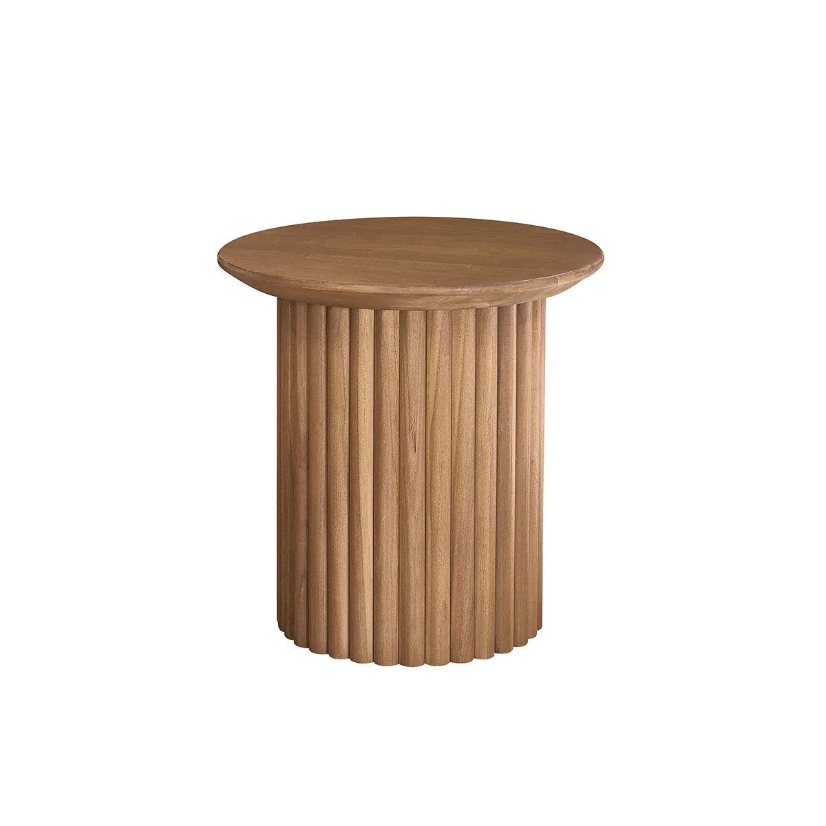 Table d'appoint en teck massif ronde - Image 2