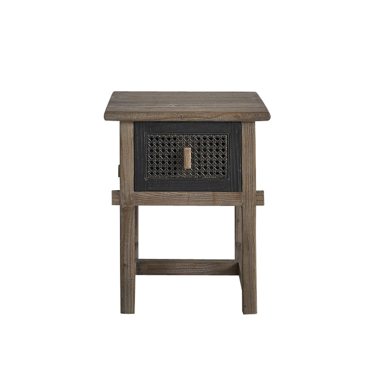 Table de chevet en bois recyclé massif 45 cm - Image 2