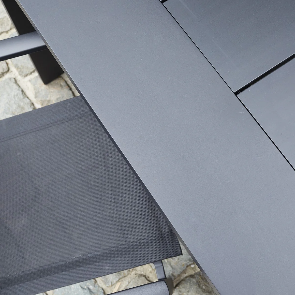 Table de jardin en aluminium noir 8 pers. - Image 3
