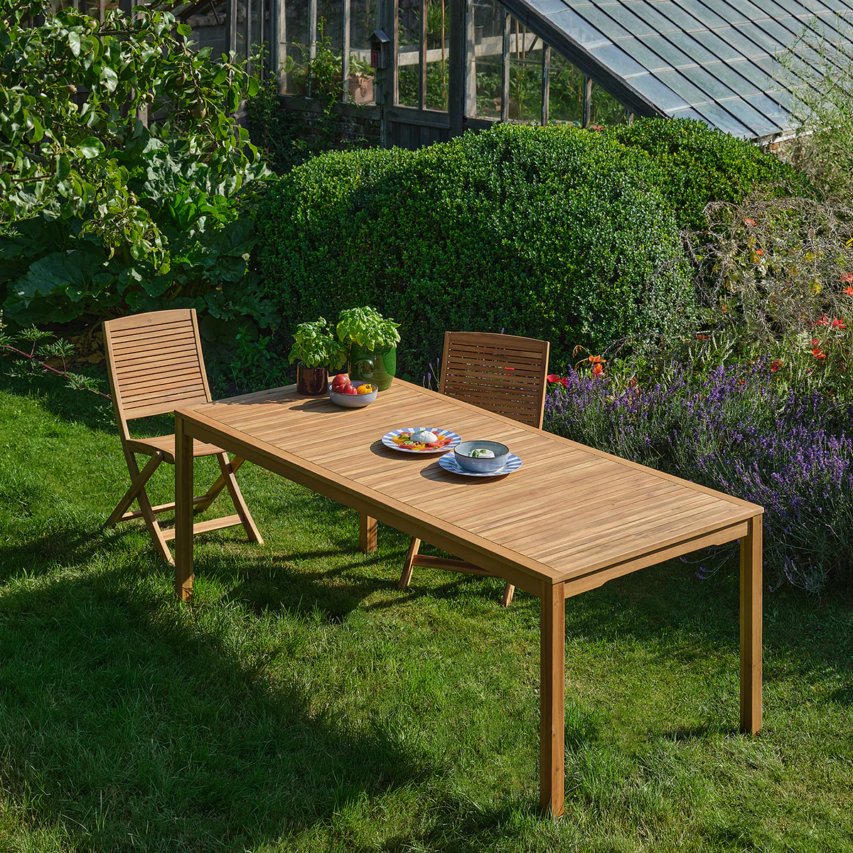 Table de jardin en acacia massif huilé 200 cm