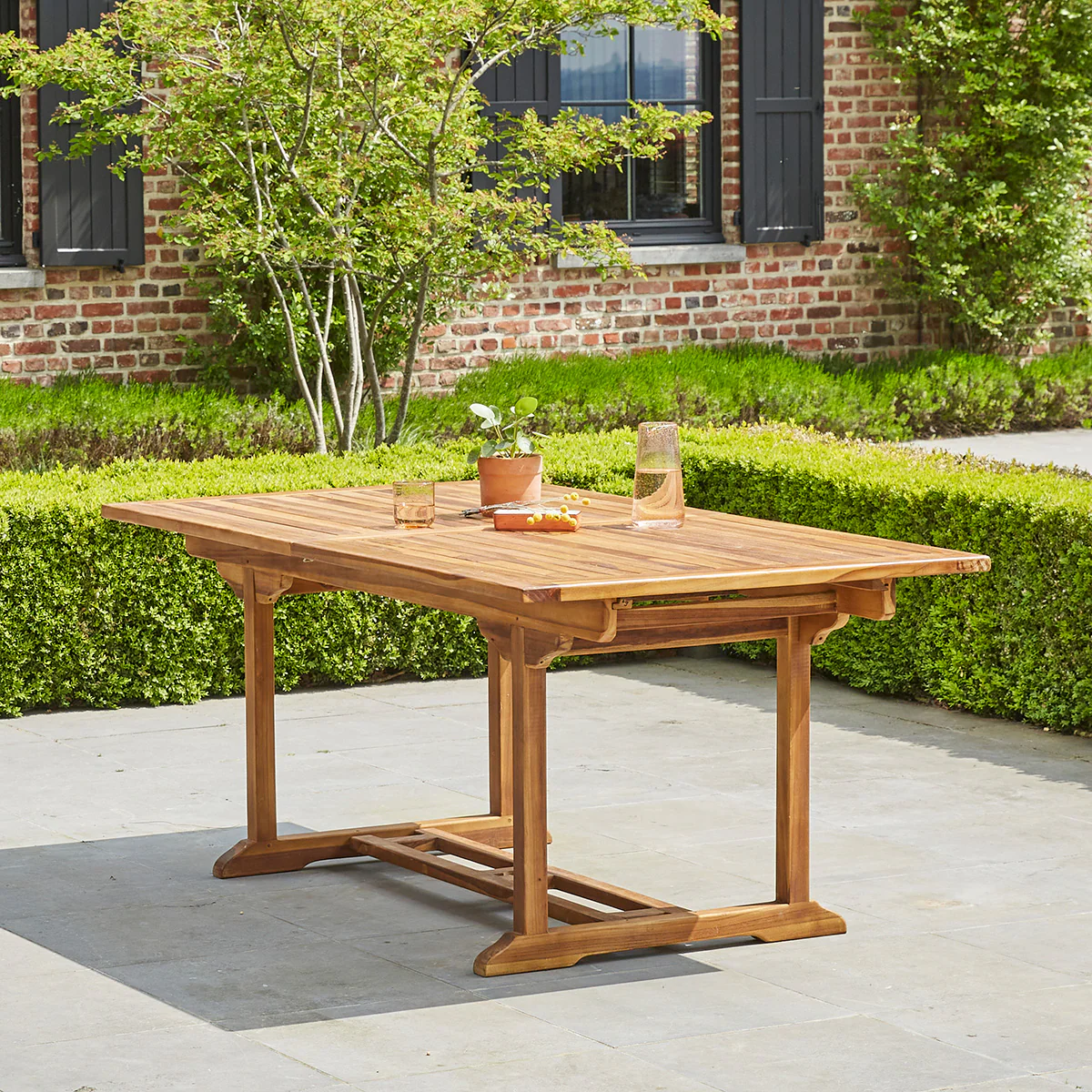 Table de jardin en teck huilé massif extensible 8/10 pers. - Image 3