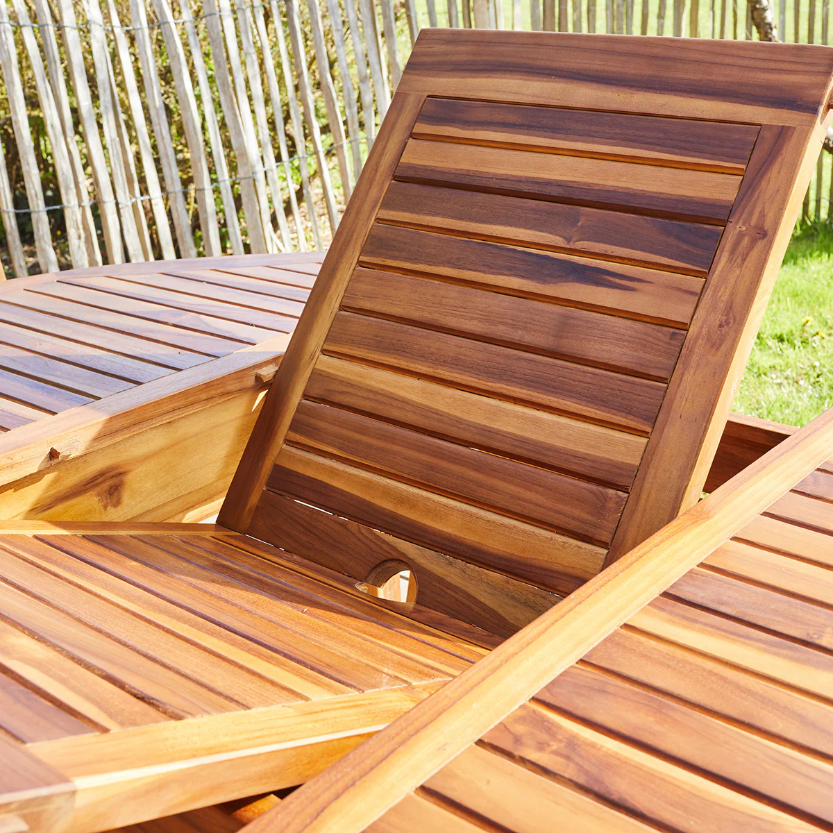 Table de jardin en teck huilé massif extensible ovale 6/8 pers. - Image 4