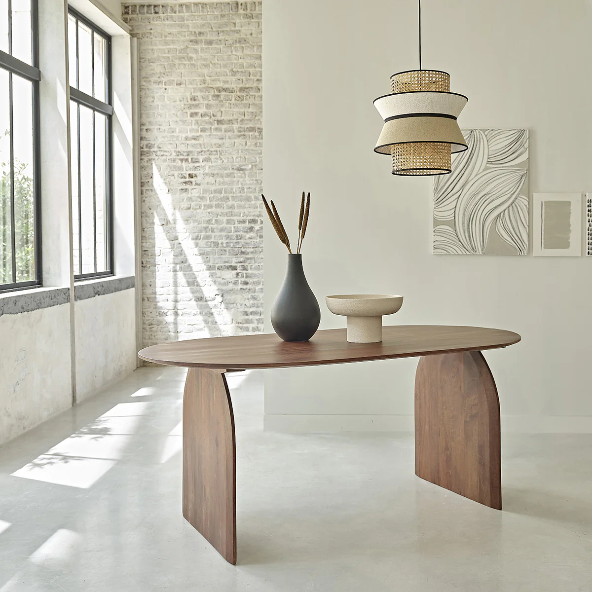 Table en manguier massif finition noyer 6/8 pers. - Image 3