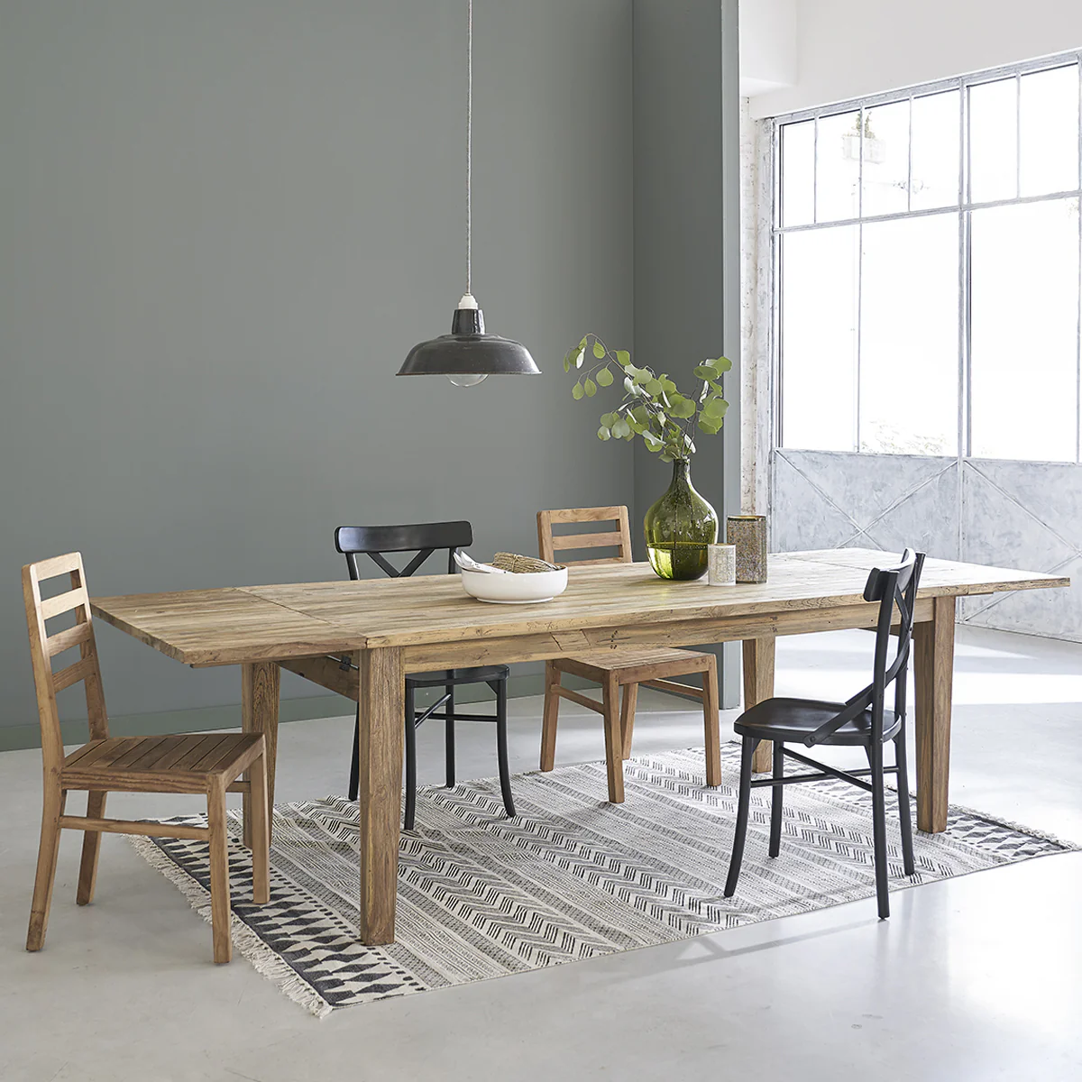 Table en teck massif recyclé extensible 14 pers. - Image 3