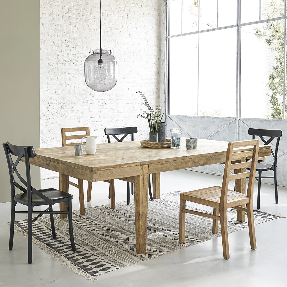 Table en teck massif recyclé extensible 12 pers. - Image 3