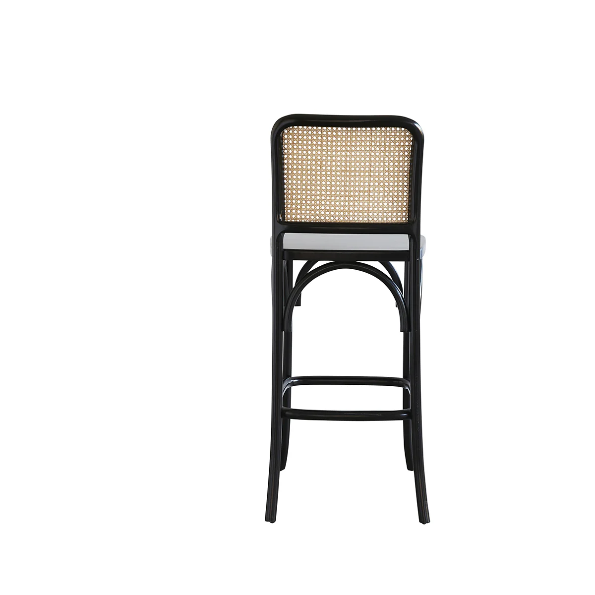 Tabouret de bar en acajou massif et cannage - Image 4