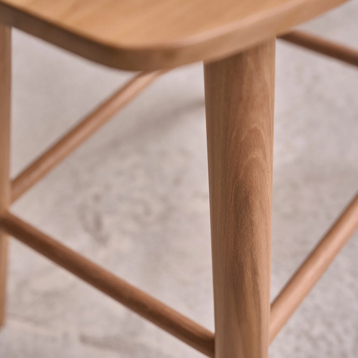 Tabouret de bar en teck massif 45 cm - Image 6