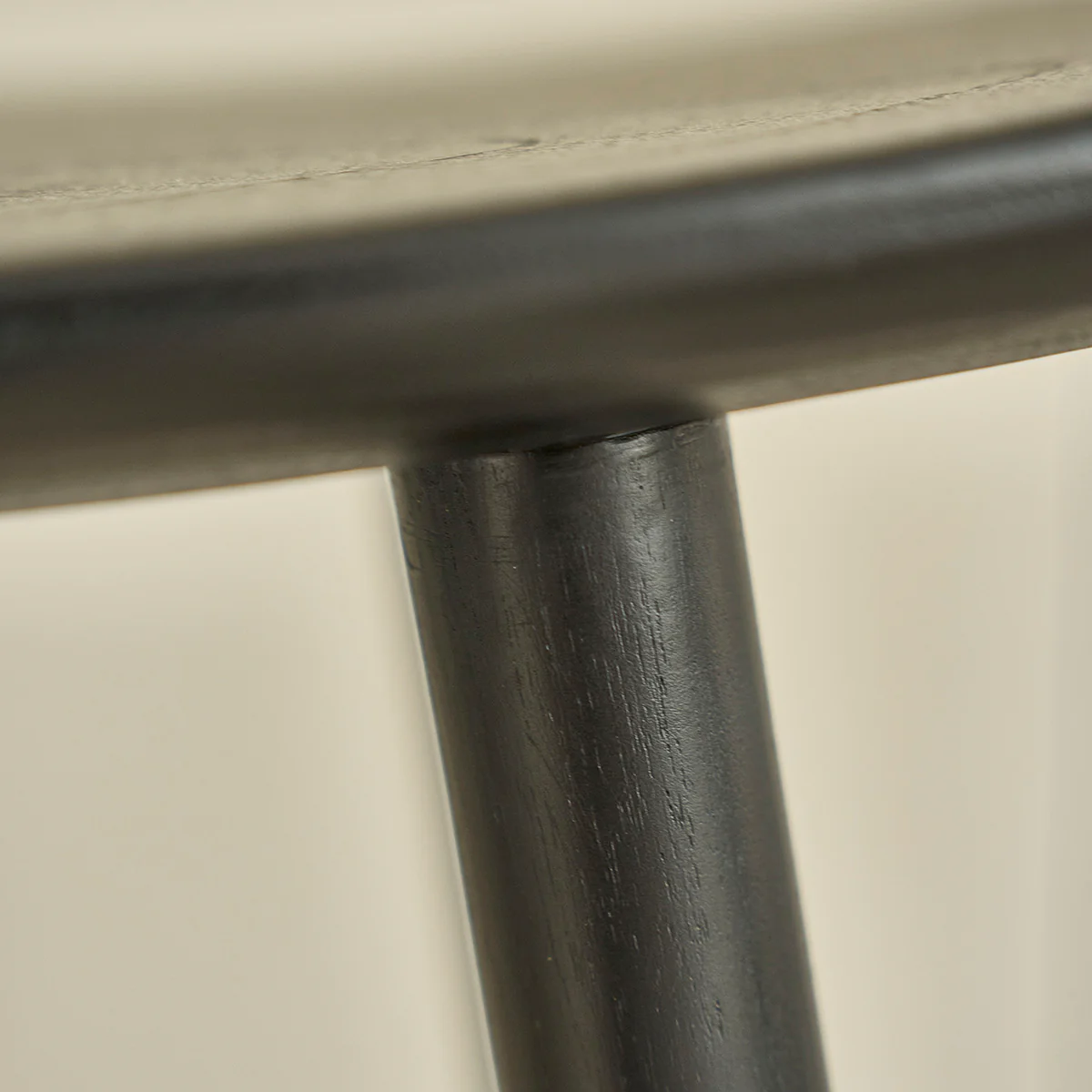 Tabouret de bar en teck massif noir 75 cm - Image 6