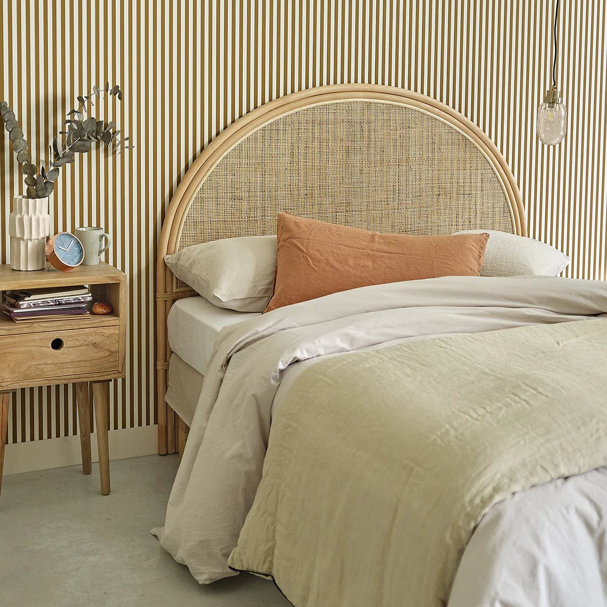 Tête de lit en rotin et cannage 140 cm