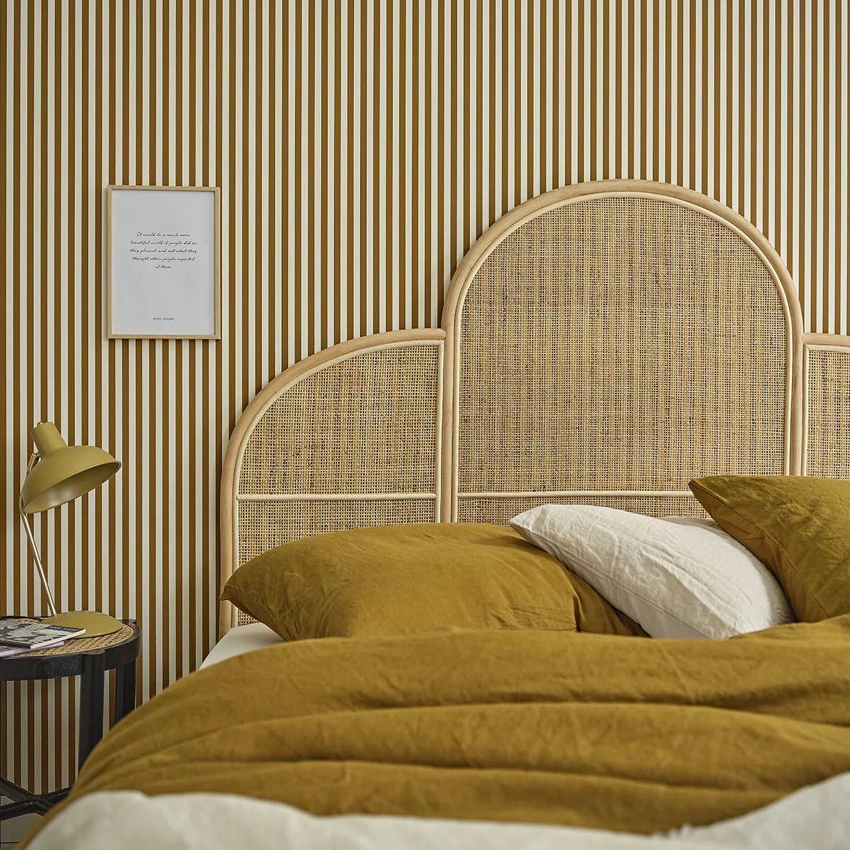 TĂȘte de lit en rotin et cannage 160 cm - Image 3