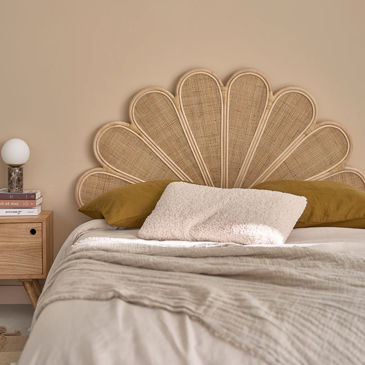 TĂȘte de lit en rotin et cannage 140 cm - Image 3